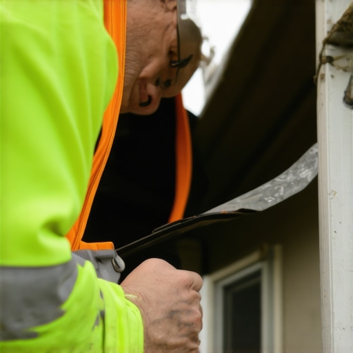 Local contractor inspecting a home's foundation showing regional expertise.