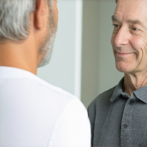 A local service provider explaining support guarantees to a satisfied homeowner.