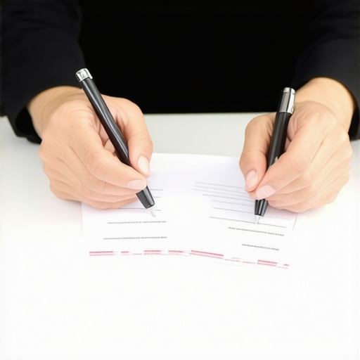 Person questioning support provider with documents on table