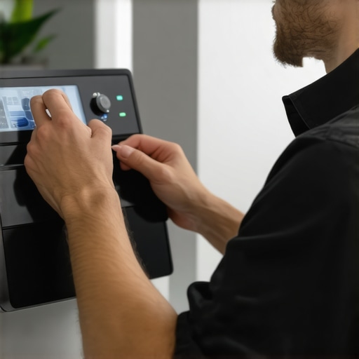 Technician diagnosing home appliance problems with advanced tools