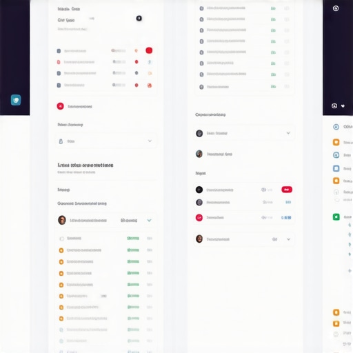 A modern support management dashboard showing metrics, alerts, and communication streams.