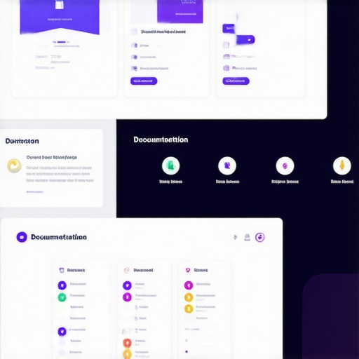 A high-tech support dashboard displaying monitoring graphs and documentation for support management.