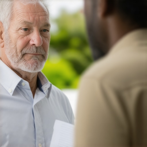 Homeowner reviewing detailed support and guarantee policies with a contractor at home