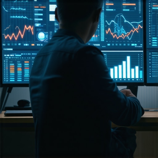 Person analyzing network performance dashboards on a computer to ensure ongoing support quality.