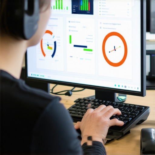 Person using support management software and diagnostic tools for quality assurance