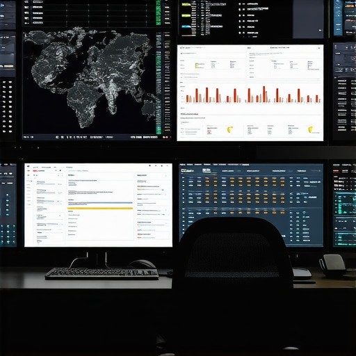 Support System Dashboard for Modern Infrastructure Dashboard display illustrating system monitoring and alert notifications.