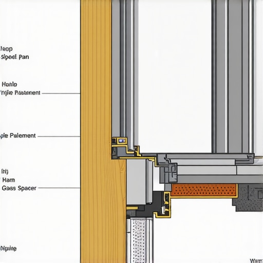 Diagram showing proper window installation with sill pan and flashing tape